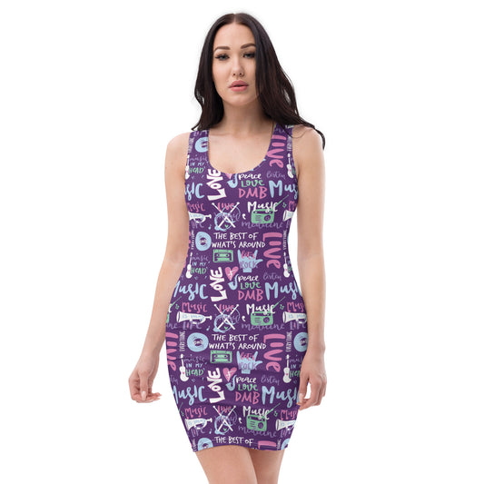 Purple Live Live Music Bodycon Dress