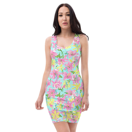 Trippin Lillies Pink & Yellow Bodycon Dress