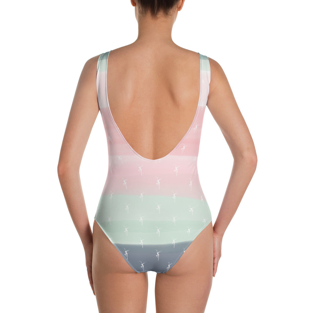 Pastel Beach Dancers One-Piece Swimsuit