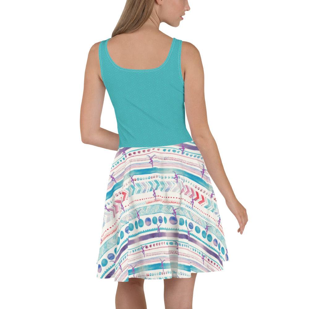 Boho Solid Top Twirl Dress
