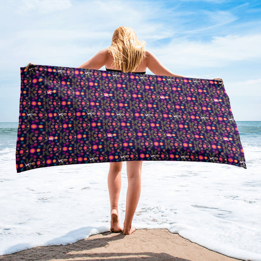 Purple & Pink Spanish Flower Towel